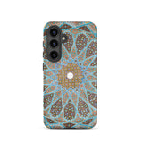 Tomb of Hafez - Shiraz Mosaic Ceiling Phone Case Samsung Galaxy S24 / Matte Phone Case Intricate Symmetrical Geometric Pattern Shades Blue