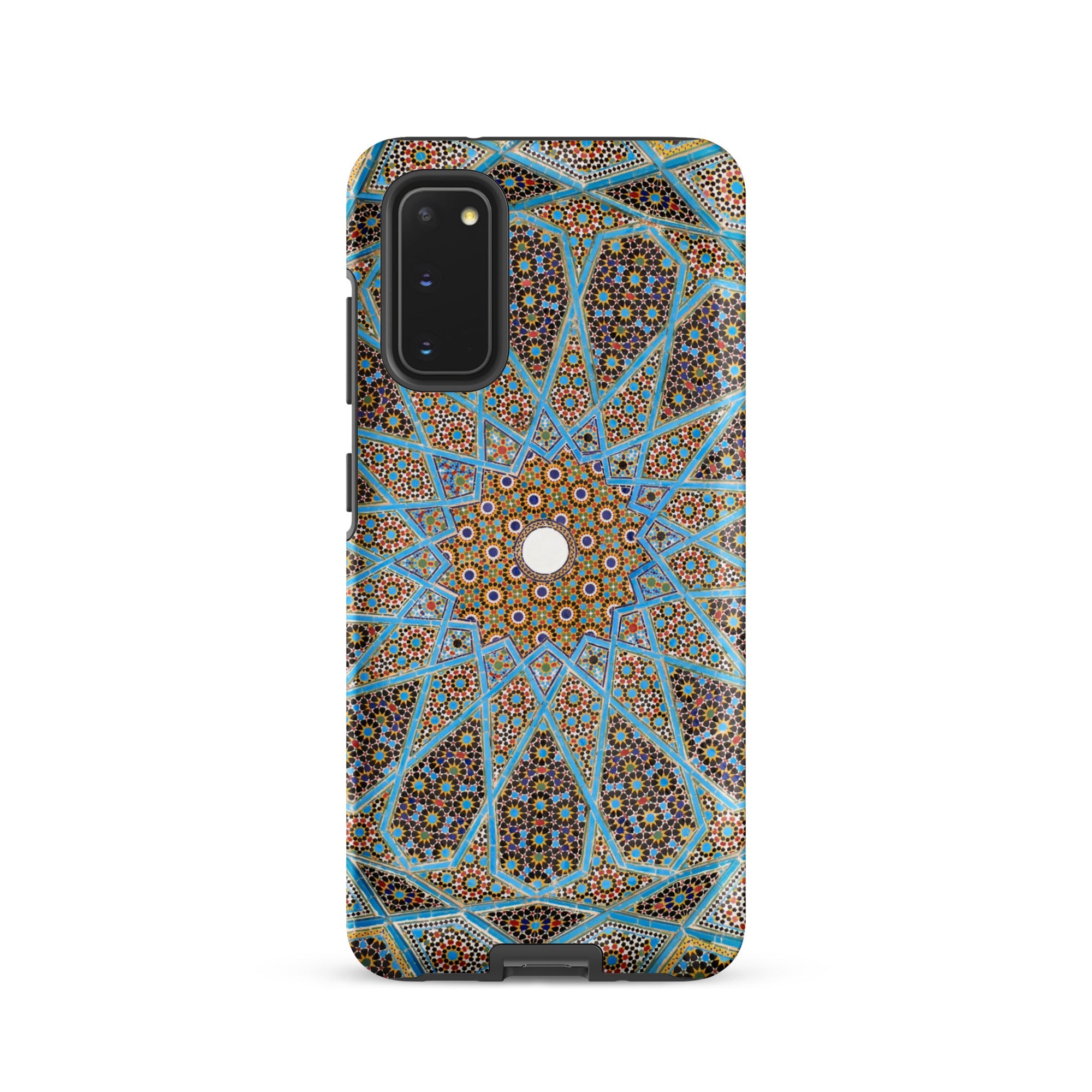 Tomb of Hafez Shiraz Mosaic Ceiling Samsung Case, Galaxy S20 / Matte, Smartphone Blue Gold Geometric Patterned Case