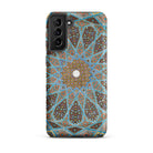 Tomb of Hafez Shiraz Mosaic Ceiling Samsung Case, Galaxy S21 Plus / Matte, Smartphone Case Intricate Blue Gold Geometric Tile Pattern
