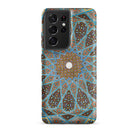 Tomb of Hafez Shiraz Mosaic Ceiling Samsung Case, Galaxy S21 Ultra / Matte, Smartphone Black Camera Module Blue Orange White Geometric