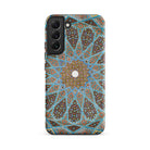Tomb of Hafez Shiraz Mosaic Ceiling Samsung Case, Galaxy S22 Plus / Matte, Phone Case Intricate Blue Gold Geometric Pattern