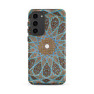 Tomb of Hafez Shiraz Mosaic Ceiling Samsung Case, Galaxy S23 Plus / Matte, Smartphone Case Intricate Blue Gold Geometric Pattern