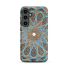 Tomb of Hafez Shiraz Mosaic Ceiling Samsung Case, Galaxy S24 Plus / Matte, Smartphone Case Intricate Blue Brown Geometric Pattern