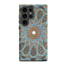 Tomb of Hafez Shiraz Mosaic Ceiling Samsung Case, Galaxy S24 Ultra / Matte, Smartphone Case Intricate Blue Gold Geometric Tile Patterns
