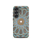Tomb of Hafez Shiraz Mosaic Ceiling Samsung Case, Galaxy S25 / Matte, Phone Case Intricate Blue Gold Geometric Pattern Cutout