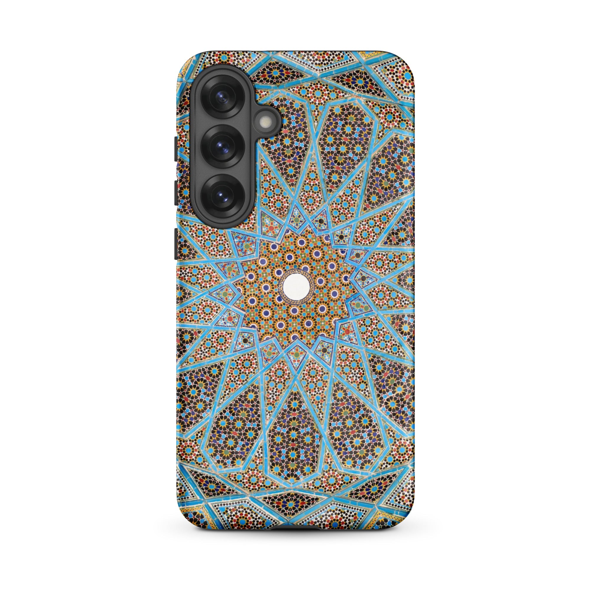 Tomb of Hafez Shiraz Mosaic Ceiling Samsung Case, Galaxy S25 Plus / Matte, Phone Case Intricate Mosaic Pattern Shades Blue Gold