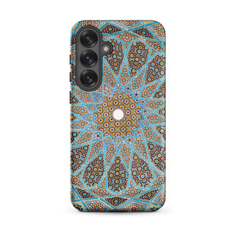 Tomb of Hafez - Shiraz Mosaic Ceiling Samsung Case, Galaxy S25 Plus / Matte, Phone Case Intricate Mosaic Pattern Shades Blue Gold