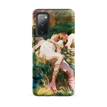 Tommies Bathing 2 - John Singer Sargent Phone Case Samsung Galaxy S20 Fe / Matte Phone Case Watercolor-style Painting Two Figures Greenery