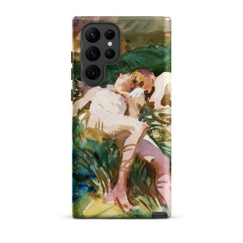 Tommies Bathing 2 - John Singer Sargent Phone Case Samsung Galaxy S22 Ultra / Matte Phone Case Watercolor-style Painting Two Figures