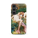 Tommies Bathing 2 - John Singer Sargent Phone Case Samsung Galaxy S24 Plus / Matte Phone Case Watercolor-style Painting Two Figures Grass