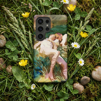 Tommies Bathing 2 - John Singer Sargent Phone Case Phone Case Soft Watercolor Painting Two Figures Nature John Singer Sargent, Sargent’s