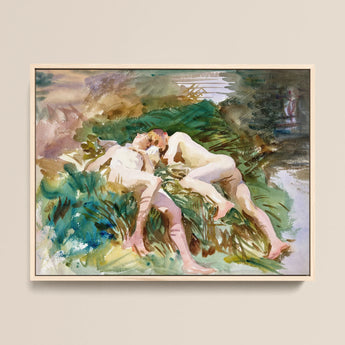 Tommies Bathing - John Singer Sargent Art Print / Canvas, 16x12’’ / 41x31cm / Natural Frame, Posters Prints & Visual Artwork, Toby Leon