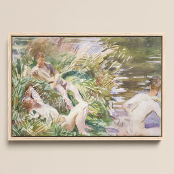 Tommies Bathing - John Singer Sargent Art Print / Canvas, 18x12’’ / 46x31cm / Natural Frame, Posters Prints & Visual Artwork, Toby Leon