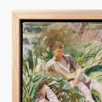 Watercolor Painting Figure Soft Pastel Tones Framed Light John Singer Sargent, Tommies Bathing, Sargent’s Evocative
