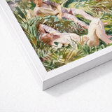 Watercolor Painting Nude Figures Lush Green Jungle Framed John Singer Sargent, Tommies Bathing, Sargent’s Evocative