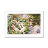 Tommies Bathing John Singer Sargent Art Print, Watercolor Painting Figures Among Reeds Riverbank