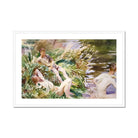 Tommies Bathing John Singer Sargent Art Print, Watercolor Painting Figures Among Reeds Riverbank