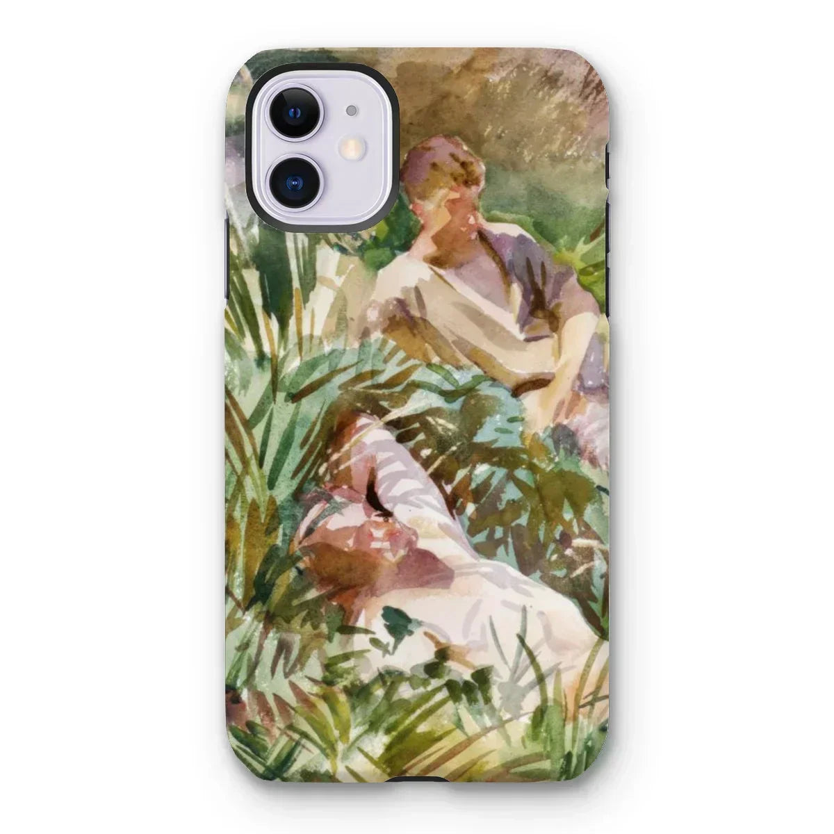 Tommies Bathing - John Singer Sargent Iphone Case, 11 / Matte, Phone Case Impressionistic Painting Two Figures Among Lush