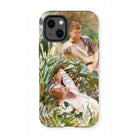 Tommies Bathing - John Singer Sargent Iphone Case, 13 Mini / Matte, Phone Case Impressionistic Painting Person Among Lush Foliage