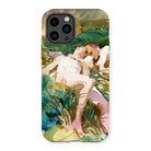 Tommies Bathing - John Singer Sargent Iphone Case, 14 Pro / Matte, Artistic Phone Case Watercolor-style Painting Figure Among Foliage