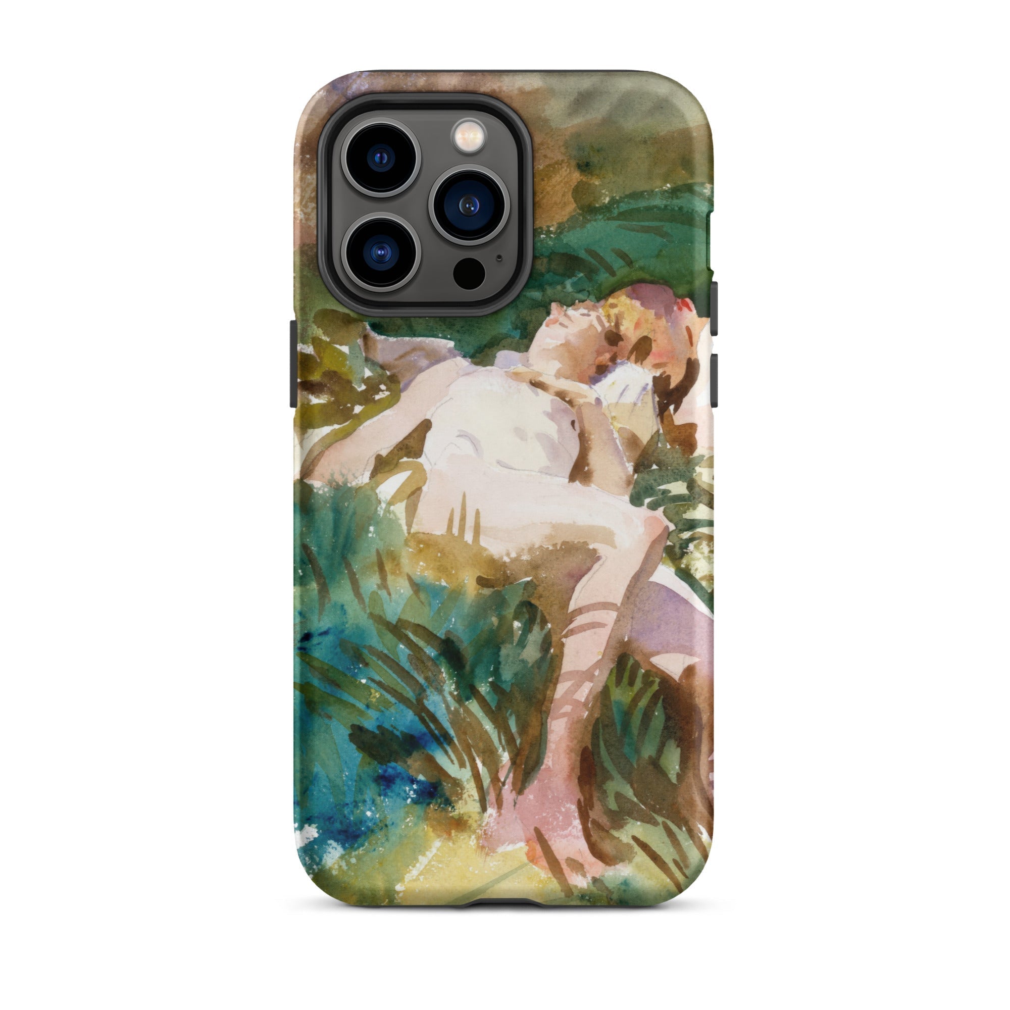 Tommies Bathing John Singer Sargent Iphone Case, 14 Pro Max / Matte, Watercolor Art Phone Case