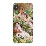 Tommies Bathing - John Singer Sargent Iphone Case, x / Matte, Phone Case Impressionistic Painting People Among Lush Foliage