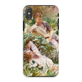Tommies Bathing - John Singer Sargent Iphone Case, Xs / Matte, Phone Case Painterly Image People Among Lush Foliage