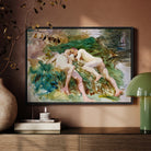 Tommies Bathing - John Singer Sargent Nude Framed Canvas, Framed Watercolor Painting Two Figures Dreamy Nature-filled Scene