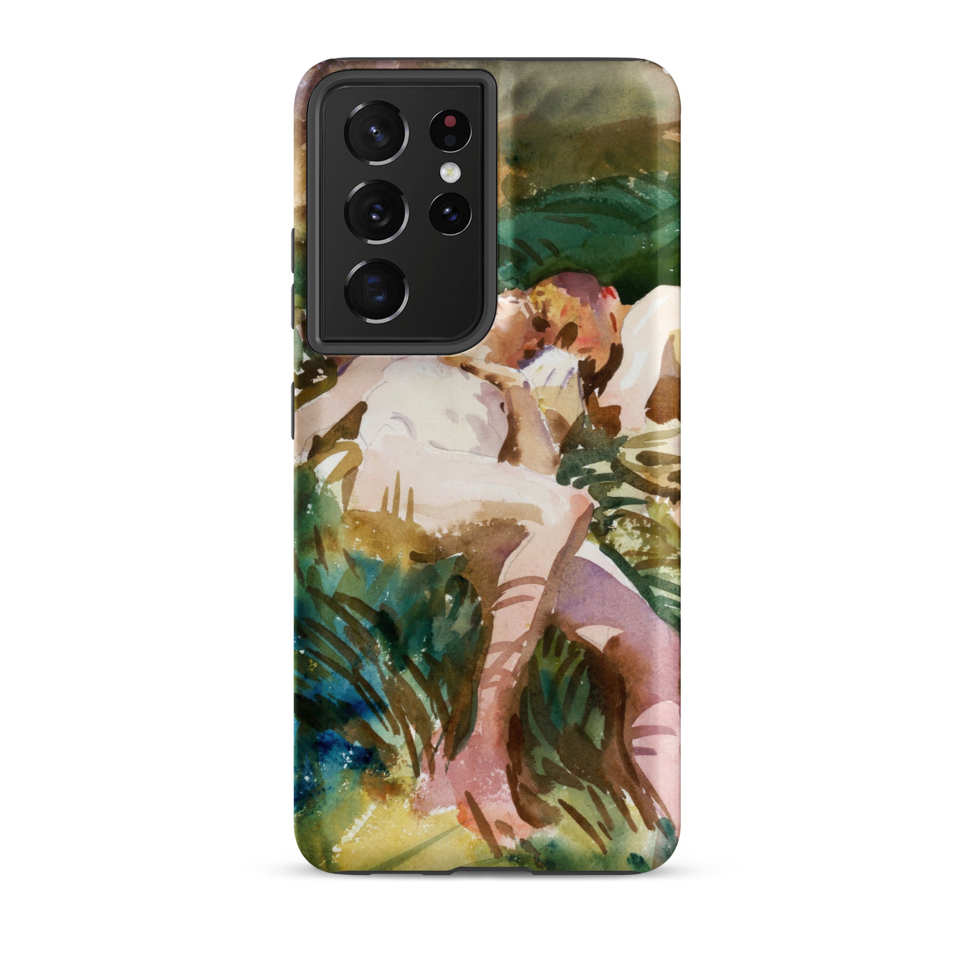 Tommies Bathing John Singer Sargent Samsung Case, Galaxy S21 Ultra / Matte, Smartphone Case Abstract Watercolor Style Painting Figures