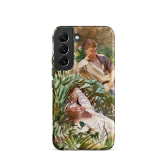 Tommies Bathing - John Singer Sargent Samsung Case, Galaxy S22 / Matte, Smartphone Case Impressionistic Painting Two Figures Garden