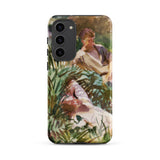 Tommies Bathing - John Singer Sargent Samsung Case, Galaxy S23 Plus / Matte, Smartphone Case Painted Scene Two Figures Among Lush