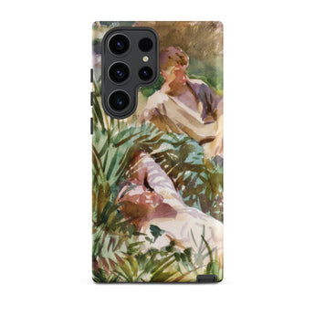 Tommies Bathing - John Singer Sargent Samsung Case, Galaxy S23 Ultra / Matte, Phone Case Painted Scene Two Figures Among Lush
