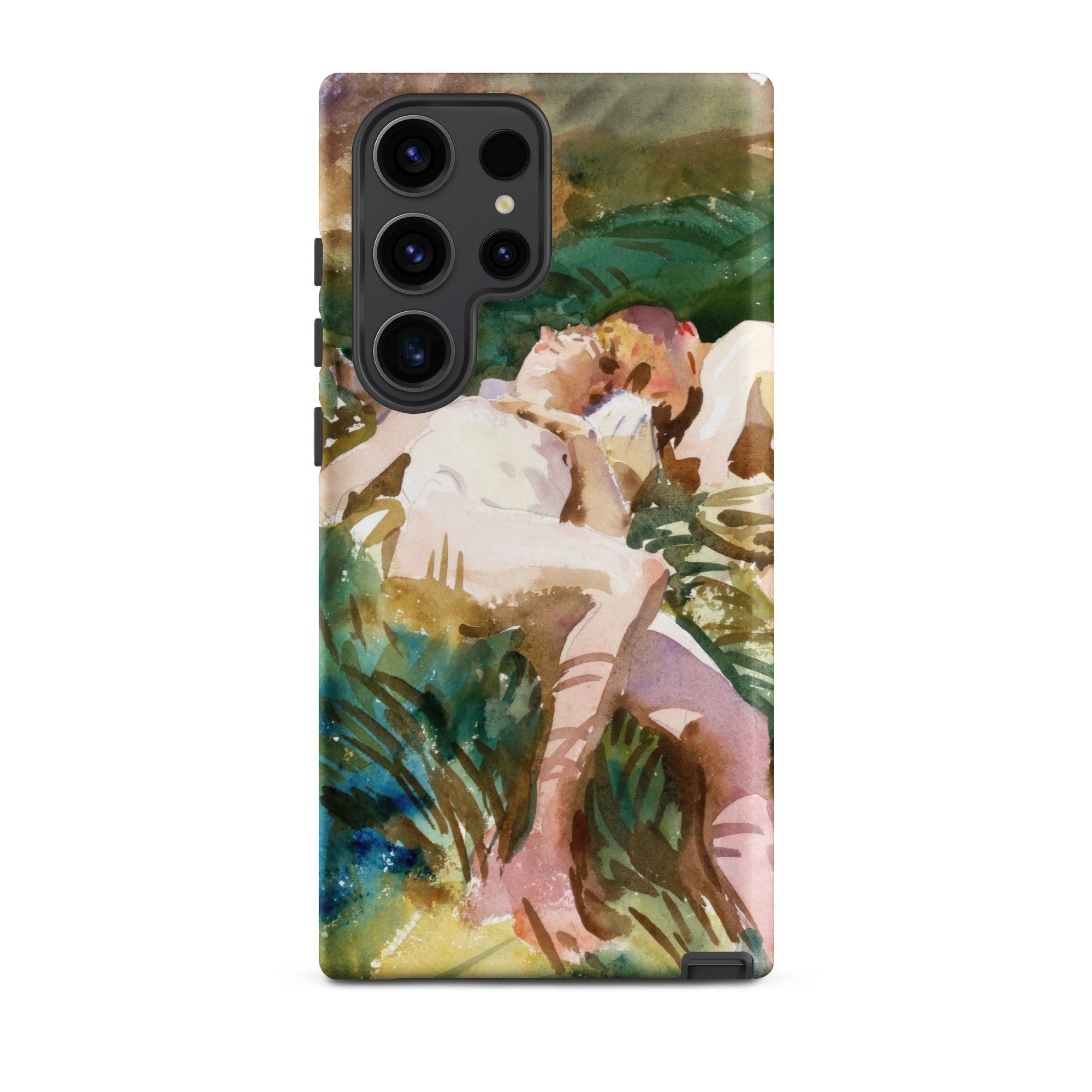 Tommies Bathing John Singer Sargent Samsung Case, Galaxy S23 Ultra / Matte, Smartphone Watercolor Style Protective Case Two Figures Natural