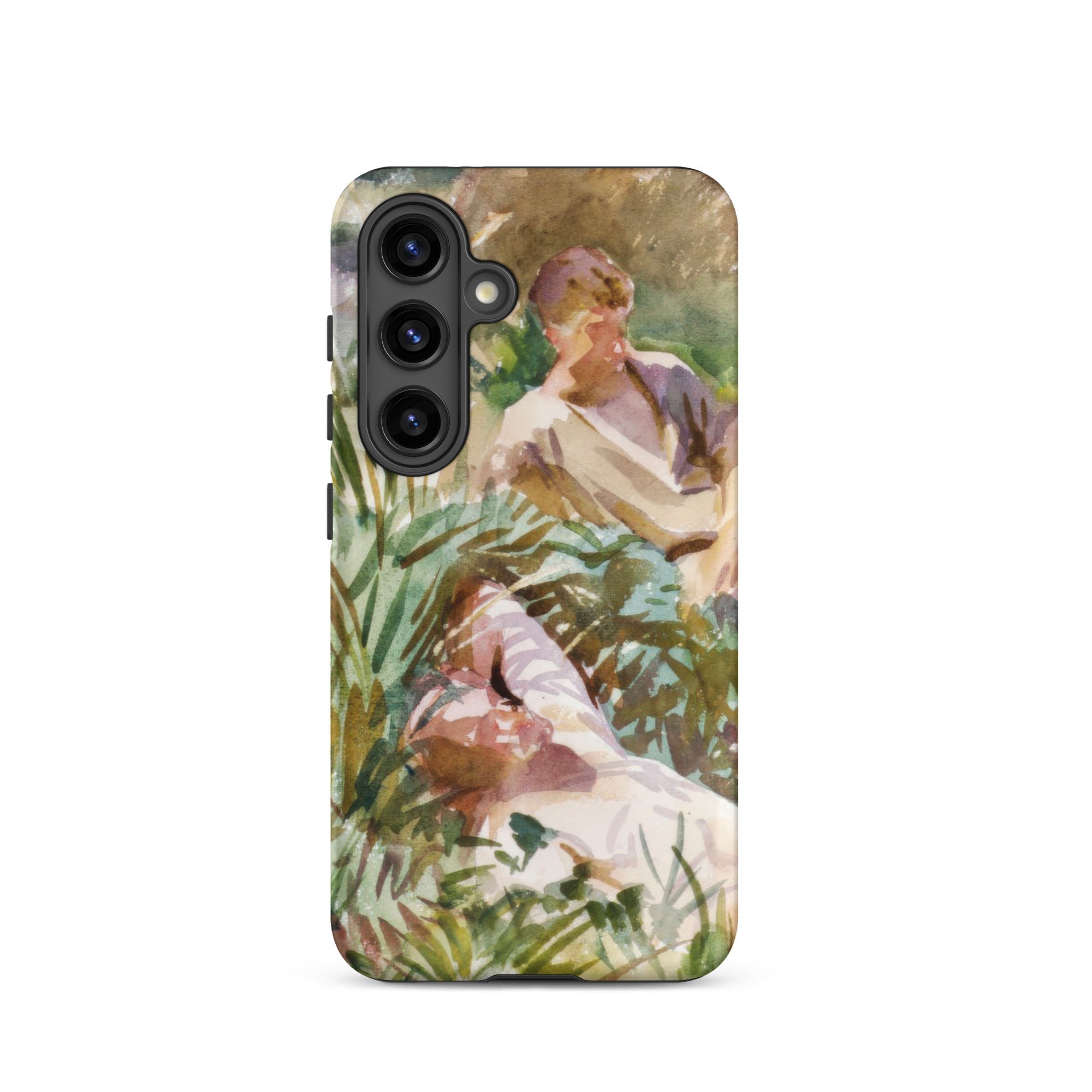 Tommies Bathing John Singer Sargent Samsung Case, Galaxy S24 / Matte, Phone Case Impressionistic Painting Two Figures Amidst Lush