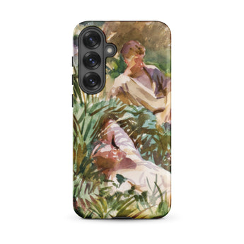 Tommies Bathing - John Singer Sargent Samsung Case, Galaxy S25 Plus / Matte, Smartphone Case Painted Scene Two Figures Among Lush