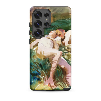 Tommies Bathing - John Singer Sargent Samsung Case, Galaxy S25 Ultra / Matte, Smartphone Case Artistic Depiction Two Figures Grassy Field