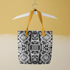 Masala Thai Aesthetic Mosaic Black and White Tote Bag Yellow Handles Bags