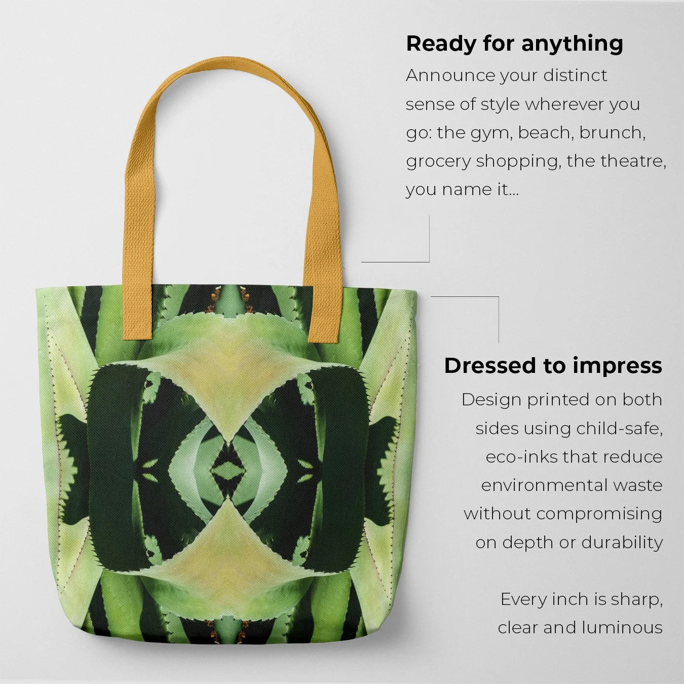 Oh so Succulent - Trippy Modern Botanical Tote Bags