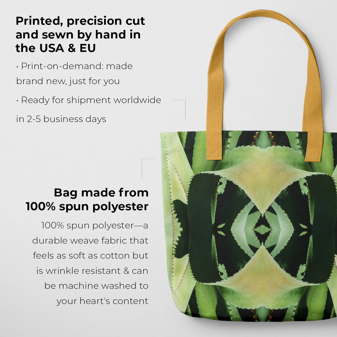 Oh so Succulent - Trippy Modern Botanical Tote Bags