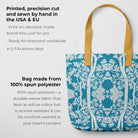 Aviary Tote - Bluebird - Heavy Duty Reusable Grocery Bag Bags