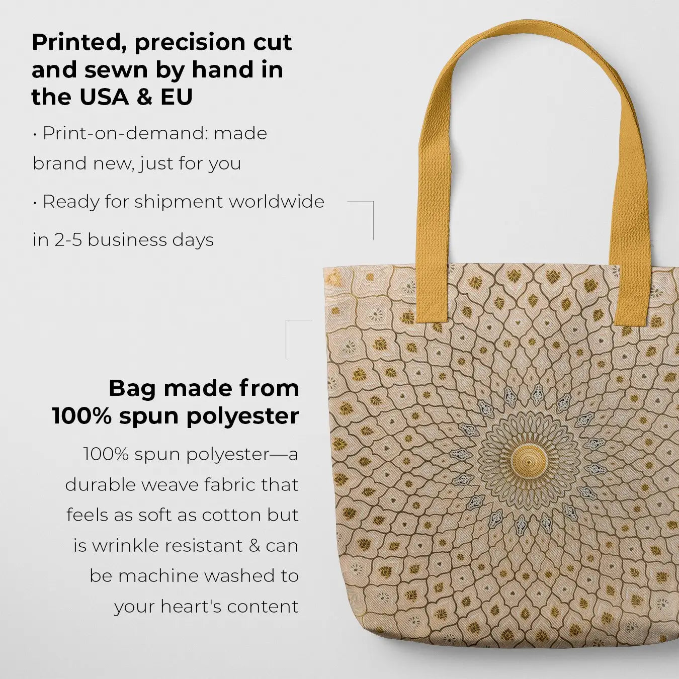 Divine Order - Islamic Geometric Pattern Tote Bags