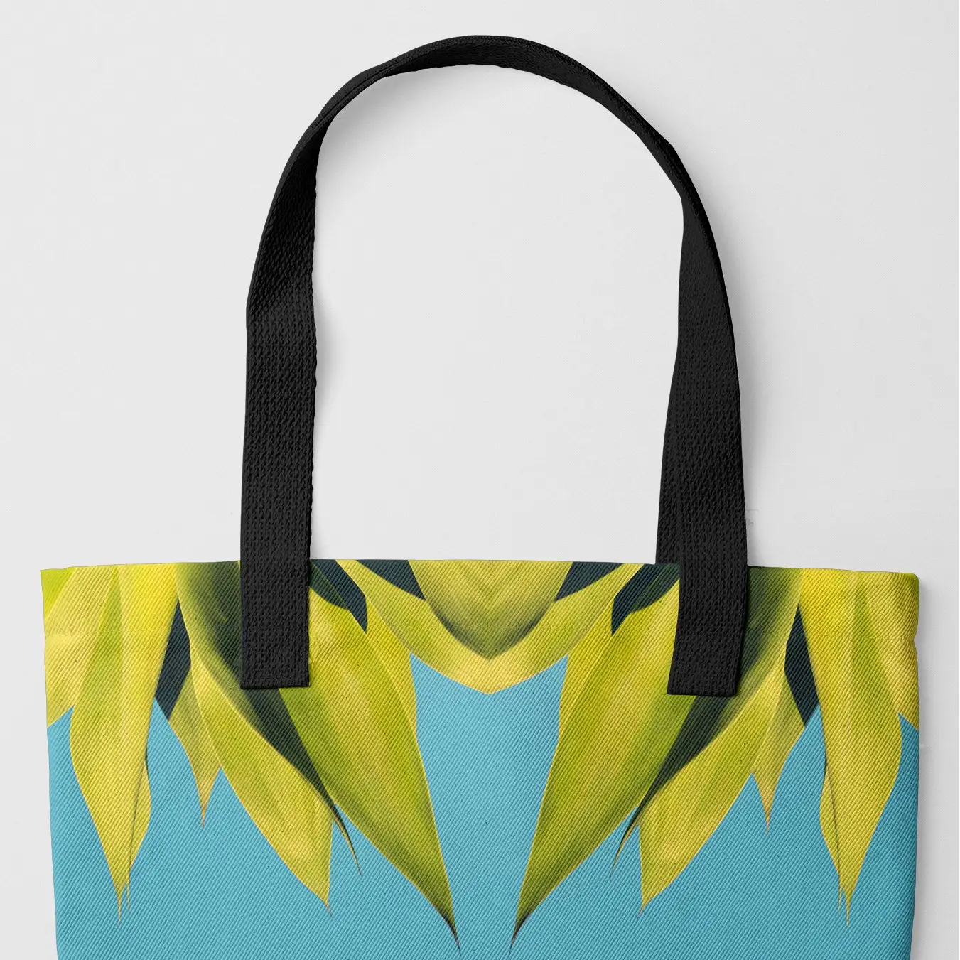 In Bloom - Trippy Succulent Photography Art Shopping Tote Black Handles Bags