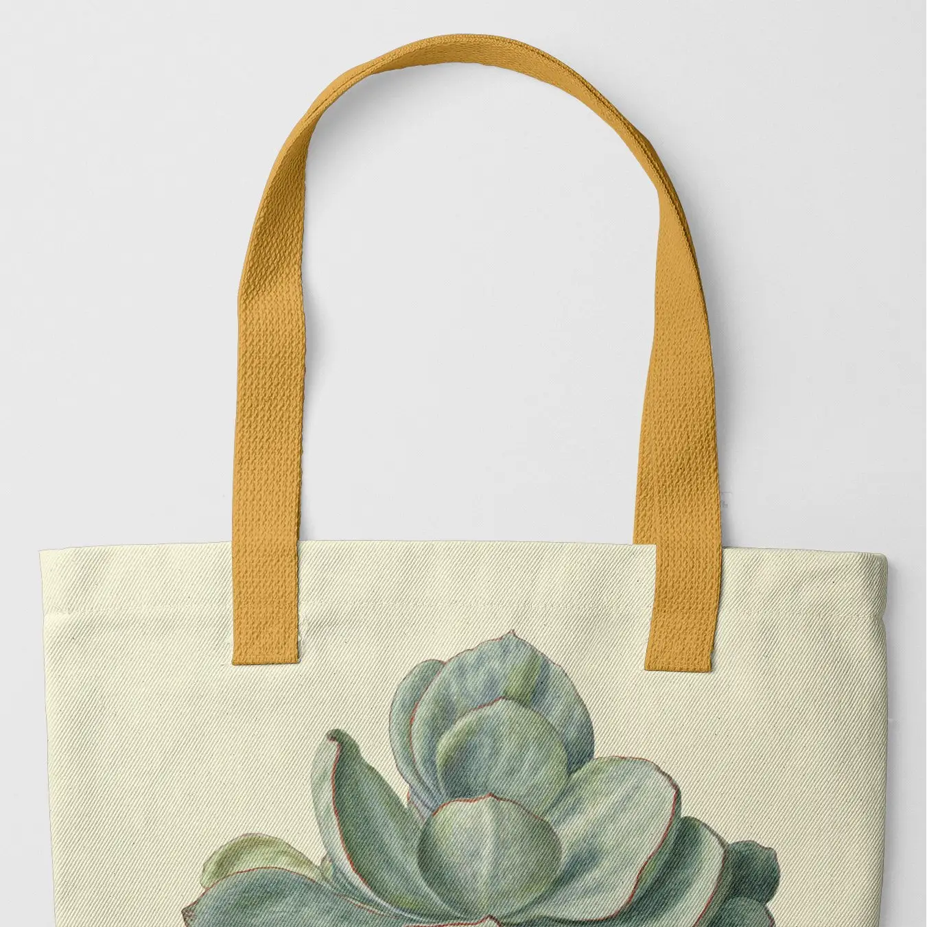 Little Green Man - New Dawn Succulent Shopping Tote Yellow Handles Bags