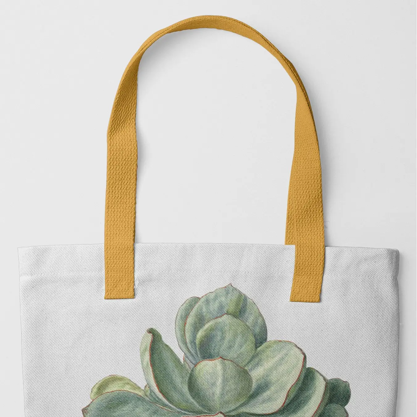 Little Green Man - Silver Bullet Succulent Shopping Tote Yellow Handles Bags