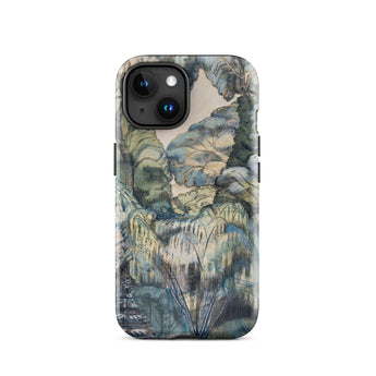 Trees in Bird Garden Iver Heath - Paul Nash Phone Case Mobile Cases Phone Case Textured Painterly Landscape Design Muted Blues Nash’s Bird,