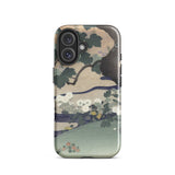 Tree and Chrysanthemums - Kogyo Tsukioka Phone Case Mobile Cases Sleek Phone Case Traditional Japanese Ukiyo-e Style Landscape Kogyo