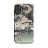 Tree and Chrysanthemums - Kogyo Tsukioka Phone Case Mobile Cases Phone Case Traditional Japanese Ukiyo-e Style Illustration Dark Kogyo