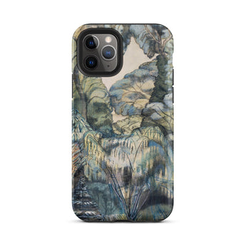 Trees in Bird Garden Iver Heath - Paul Nash Phone Case Mobile Cases Phone Case Detailed Painterly Landscape Design Muted Greens Nash’s