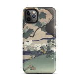 Tree and Chrysanthemums - Kogyo Tsukioka Phone Case Mobile Cases Sleek Phone Case Traditional Japanese Ukiyo-e Style Illustration Kogyo