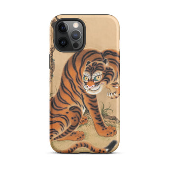 Tiger Cleaning its Paw - Matsui Keichu Phone Case Iphone 12 Pro Max / Matte Tiger-themed Phone Case Matsui Keichu Iphone Case, Paw